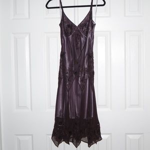 Adrianna Papell beaded purple & silver dress